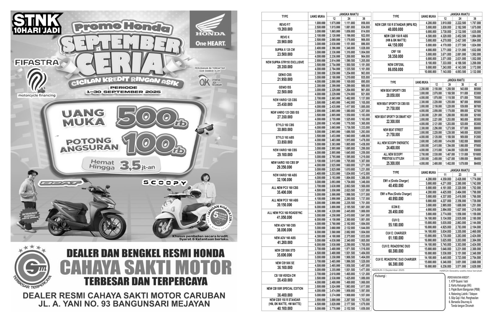 brosur motor honda madiun